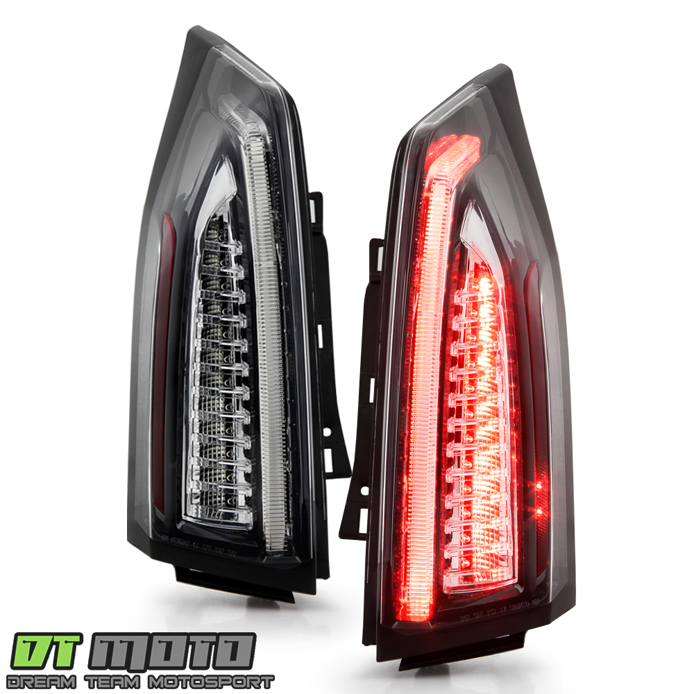 【324】左のみ　キャデラックATSドライバー　 USテールライト Clear Lens Black Housing LED Tail Lights For 2013-2018 Cadillac