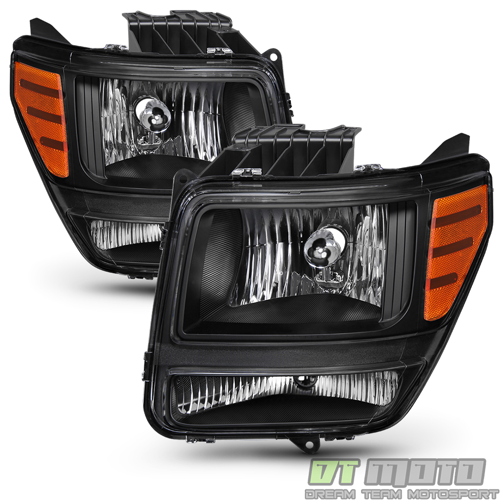 Blk 2007-2011 Dodge Nitro Headlights Headlamps Aftermarket Left+